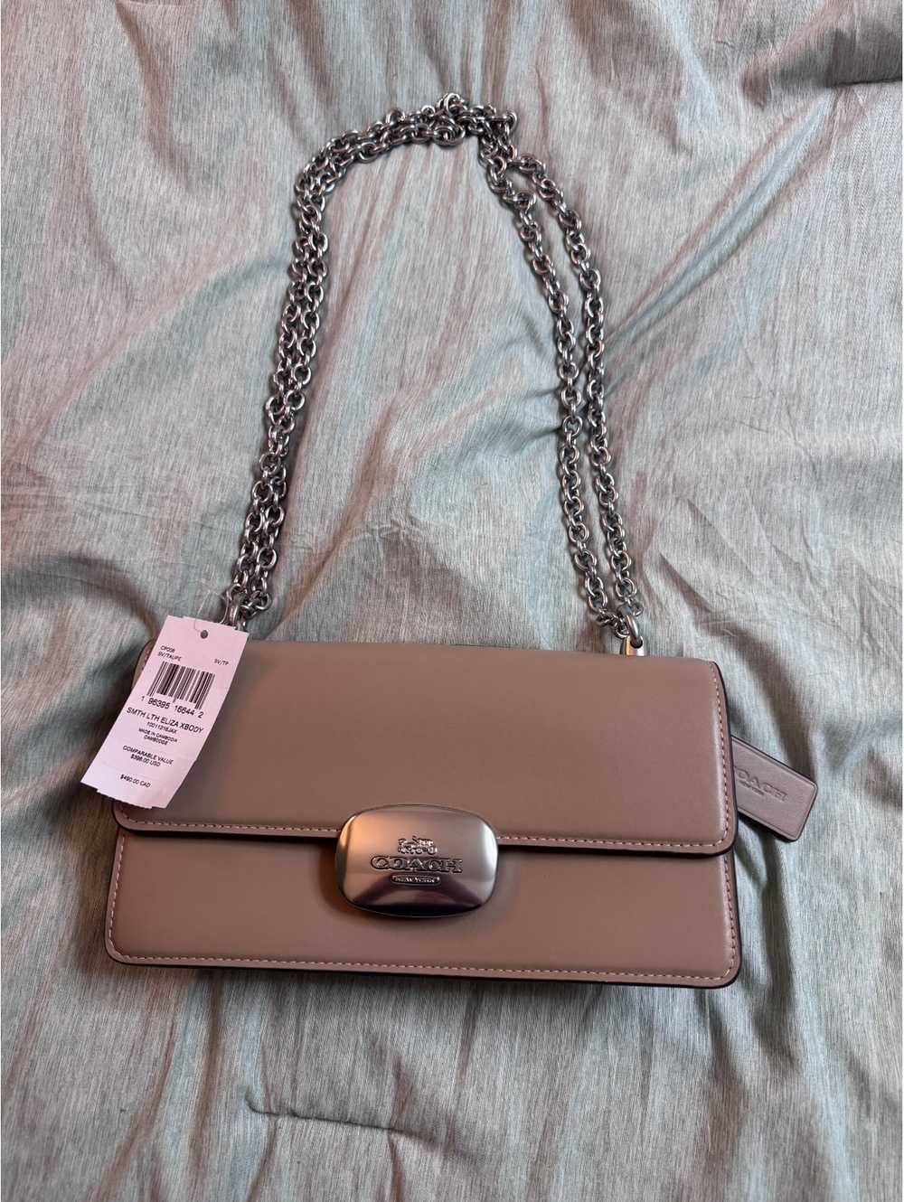 Coach Eliza CM008 Smooth Leather Chain Shoulder Crossbody Bag $495 Retail EUC